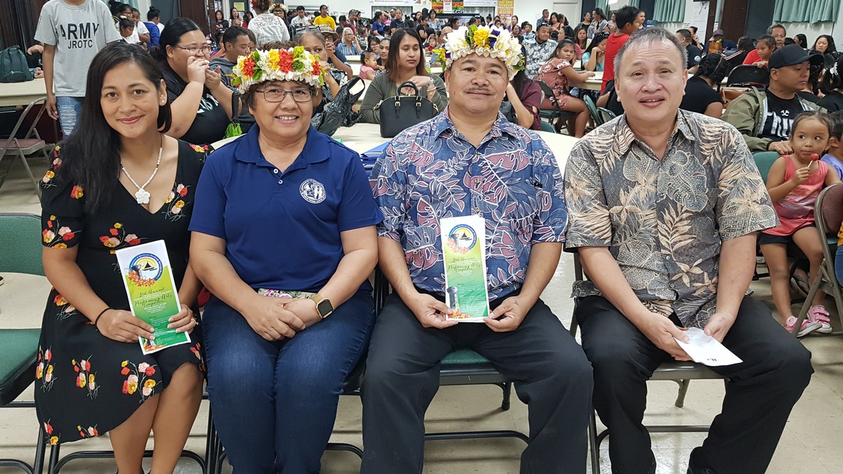 First lady Diann Torres, Associate Education Commissioner Jackie Quitugua, Education Commissioner Dr. Alfred Ada and Board of Education member Andrew Orsini were among the guests at the 3rd annual performing arts competition of the Public School System-Chamorro and Carolinian Language Heritage Studies Program at Saipan Southern High School on Saturday.