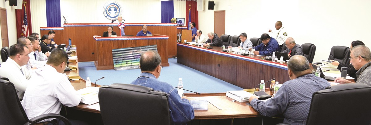 Speaker BJ Attao, center background, presides over a session of the House of Representatives last month. Photo by Emmanuel T. Erediano