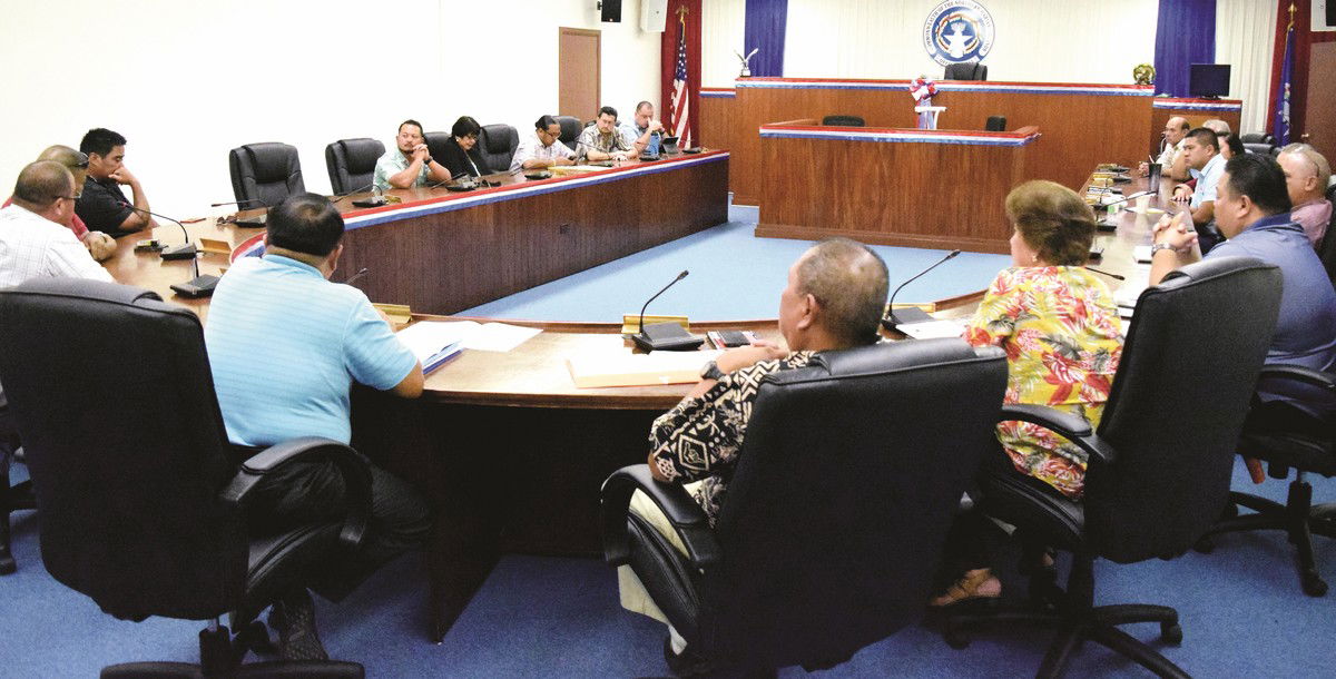 House members meet with Department of Public Works officials to discuss concerns regarding the Marpi landfill on Wednesday. Photo by Emmanuel T. Erediano