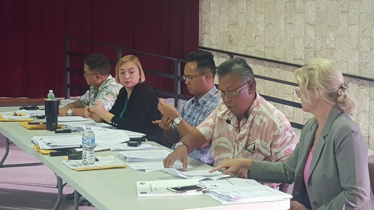 The Zoning Board conducts a hearing last week at the multi-purpose center. Photo by Junhan B. Todiño