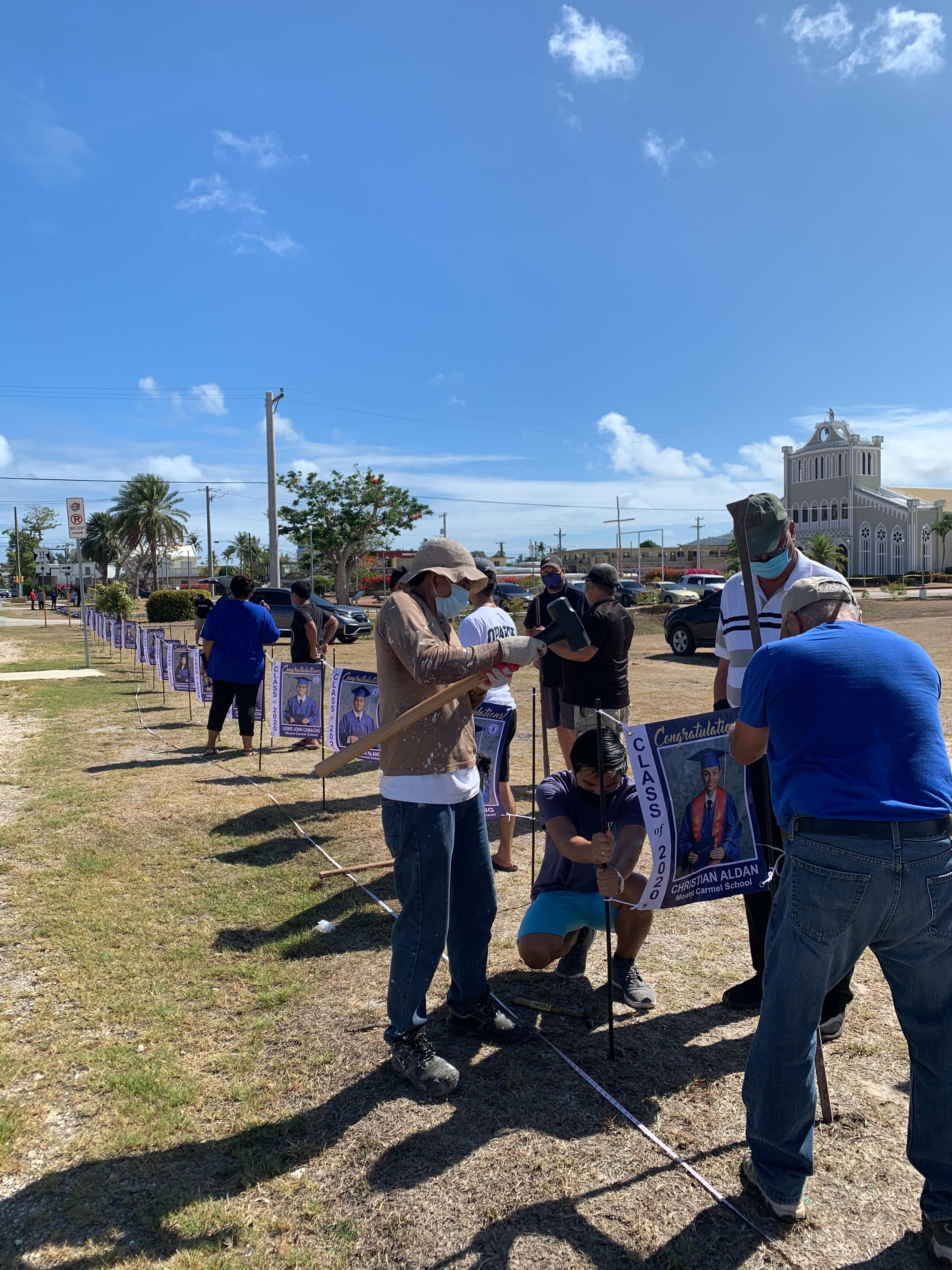Mount Carmel School’s leadership team and AlumKnight Association recognized MCS Chairperson and 1985 AlumKnight Vicente Babauta, fourth from left, as the 2020 AlumKnight of the Year. Mount Carmel School encourages interested community members to join the legacy by enrolling their children today. An online application is available at www.mountcarmelsaipan.com. MCS photo