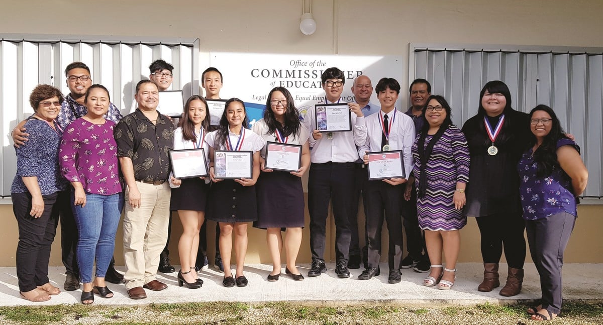 The Public School System and the Board of Education commended the Marianas High School Aeronautics team on Tuesday for winning the CNMI-level Real World Design Challenge. Photo by Lori Lyn C. Lirio