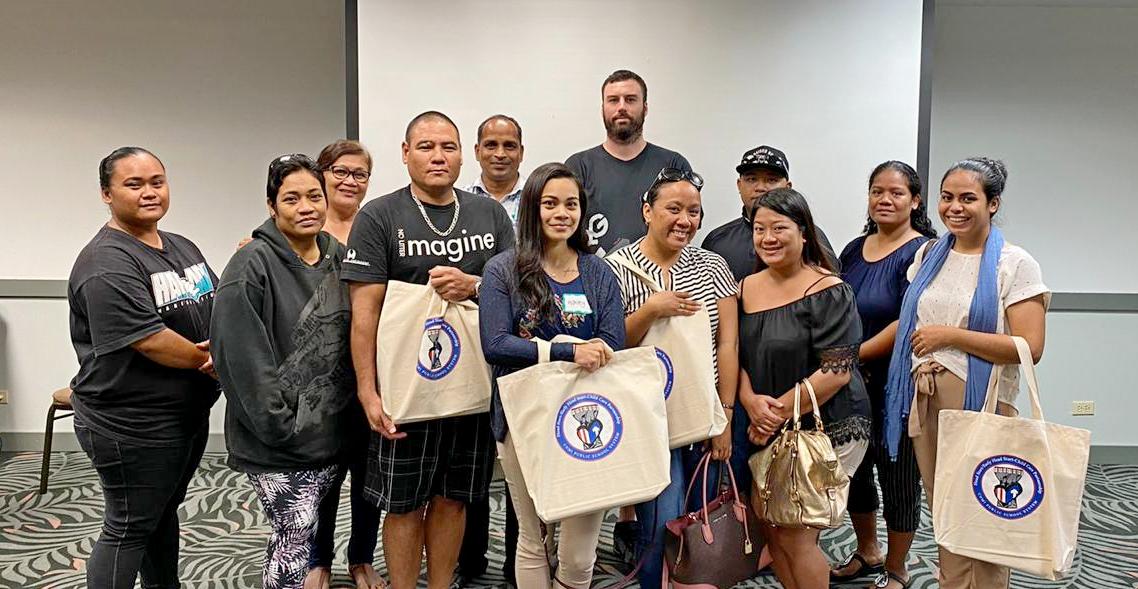 New Head Start/Early Head Start program has introduced new policy council officials. Front row: Jerika Laniyo, Rosemarie Skilling, Jacob Lizama, Ashley Bornilla, Javie Decena, Jennilyn Cruz, Millianna Camacho. Back row: Vivian Hocog, Bijoy Krisno Kundu, Alexander Standish, Joseph Barcinas, and Gertrude Li. Photo by Lori Lyn C. Lirio