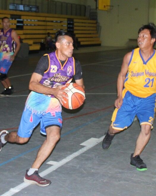 PPG Paint’s Ebuen pulls up for the long jumper during Sunday’s game of the UFO-IT&E Basketball League at the Gilbert C. Ada Gym. Photos by James F. Sablan Jr. 