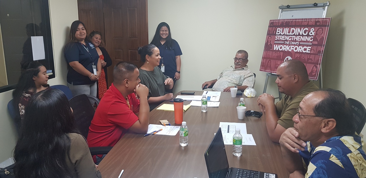 The Saipan Higher Education Financial Assistance board and staff meet on Thursday. Photo by Junhan B. Todiño