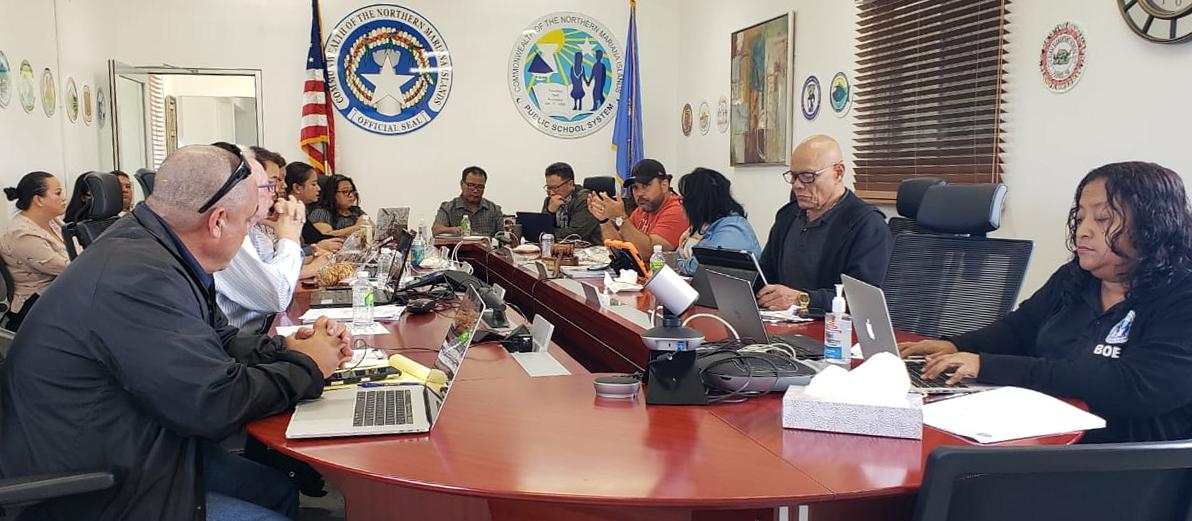 The Board of Education’s fiscal, personnel and administrative committee meets at the BOE office on Wednesday. Photo by Lori Lyn C. Lirio