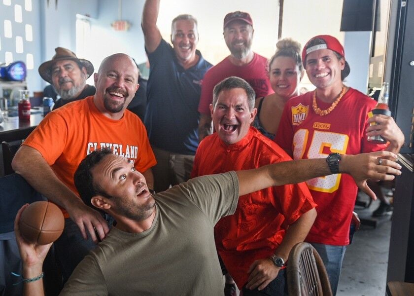 As far as these fans are concerned, it’s Sunday night at the VFW Super Bowl party on Monday morning! Photo by David Butterfield