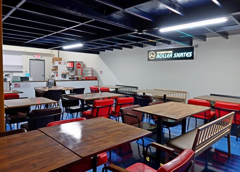 International Roller Skates’ café serves snacks and non-alcoholic beverages. Contributed photos