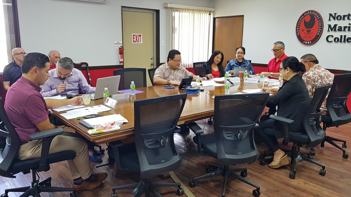The Northern Marianas College Board of Regents and management meet on Friday. Photo by Lori Lyn C. Lirio