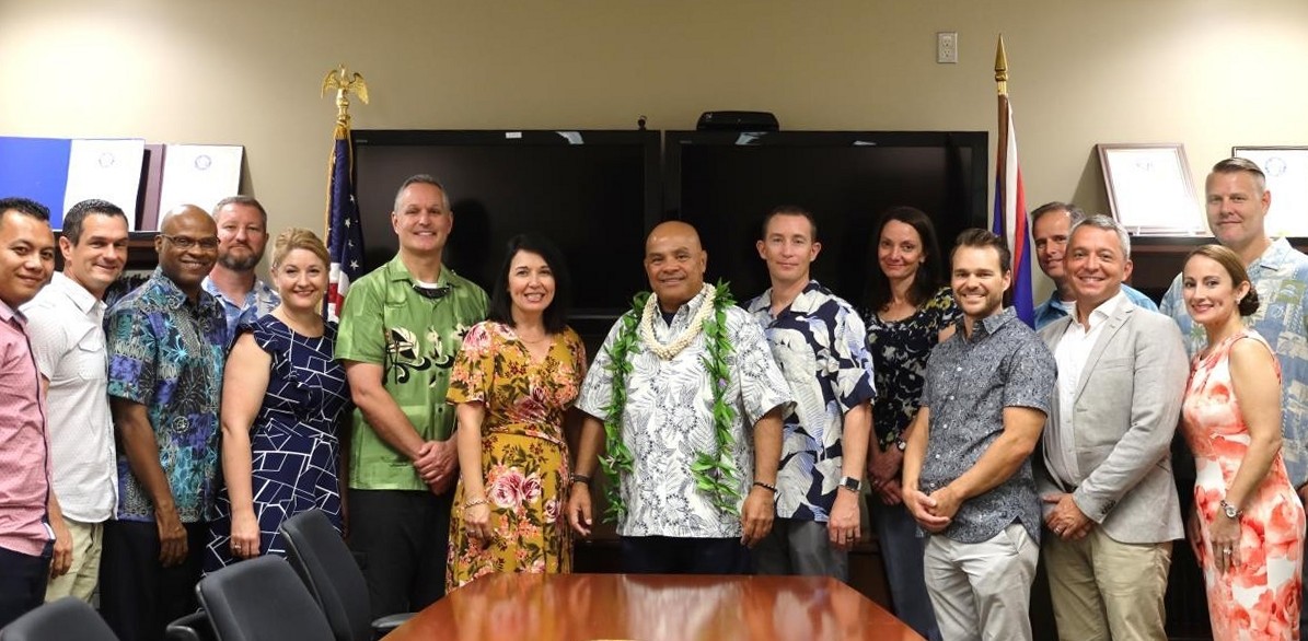 FSM President David W. Panuelo, U.S. Ambassador to the FSM Carmen G. Cantor and the FBI resident agency team on Guam. FSM Information Services photo