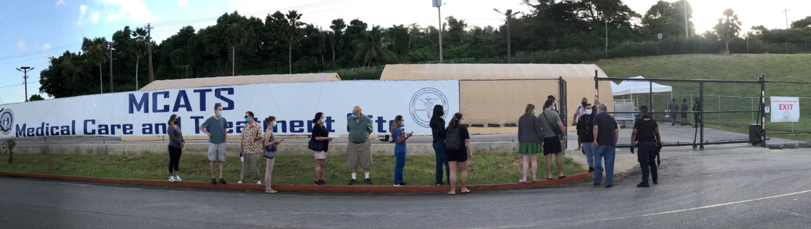  Front-line staff of the Commonwealth Healthcare Corp. fall in line to get the Covid-19 vaccine Saturday morning at the CHCC Medical Care and Treatment Site.Photo by  Curt Klemstein