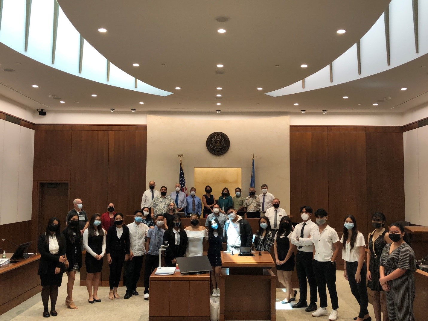 Group photo of the justices and judges after a special performance by the Marianas High School Glee Club led by Hal Easton.Contributed photo