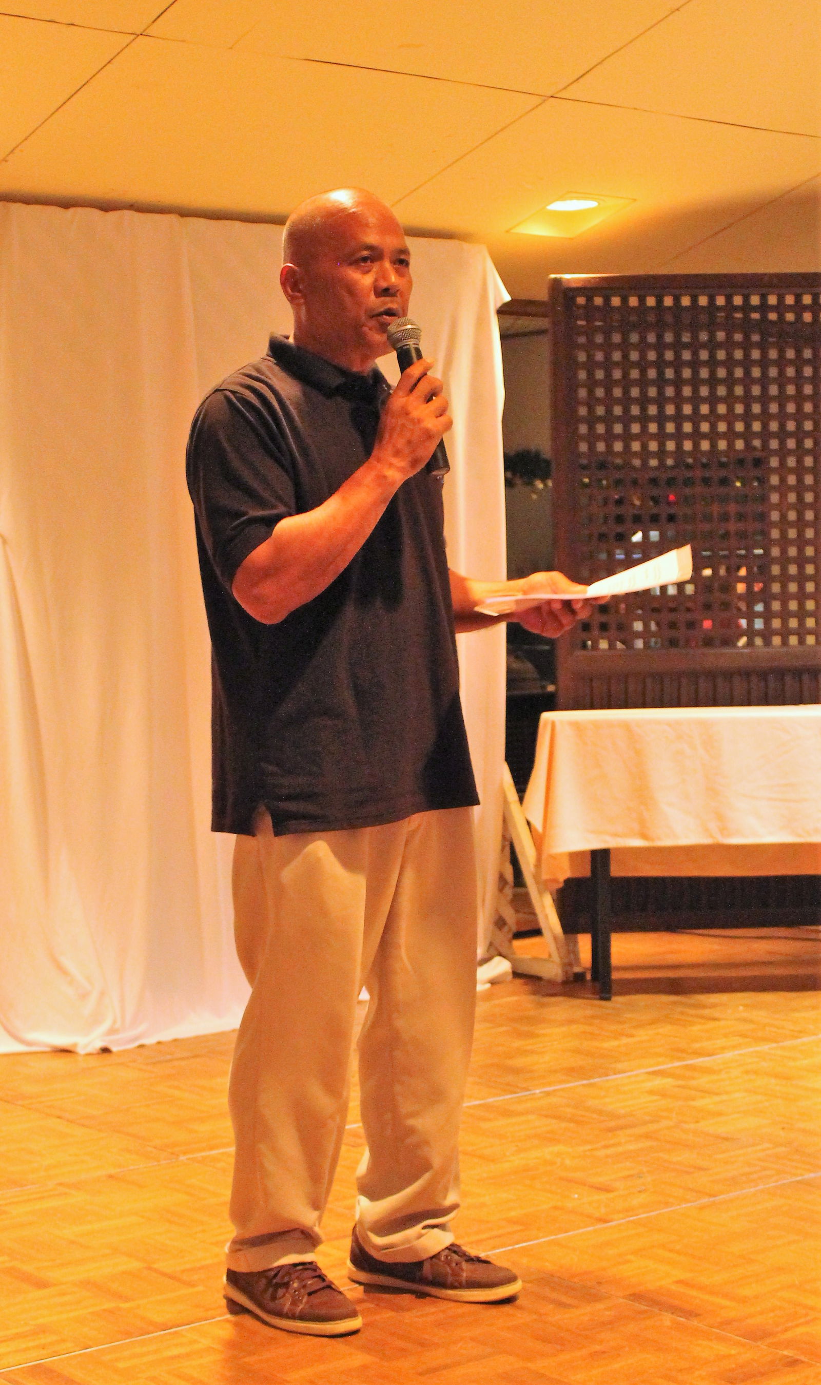 TTT President Gene weaver says a few words during last Thursday's presentation at the Aqua Resort. James F. Sablan Jr. 
