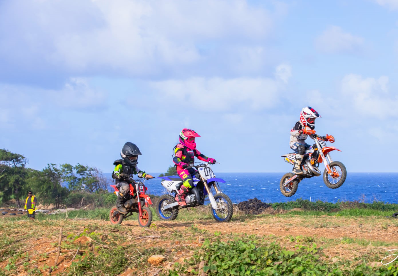 A rider executes a jump during an MRA race at the Cow Town track on Dec. 20, 2020.Photo by Joseph Chin