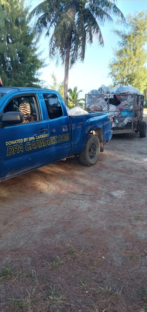 The truck and trailer that community volunteer Max Aguon uses to collect trash from the island’s popular beach and other public areas.Contributed photo