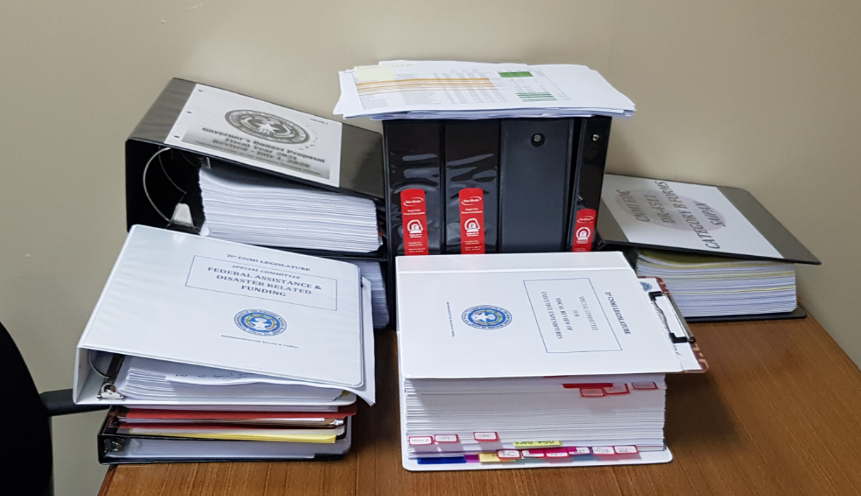 The binders containing the documents and records on executive expenditures are gathered in the office of Rep. Ralph Yumul who chairs the Special Committee on Fiscal Review of Executive Expenditures.Photo by Emmanuel T. Erediano