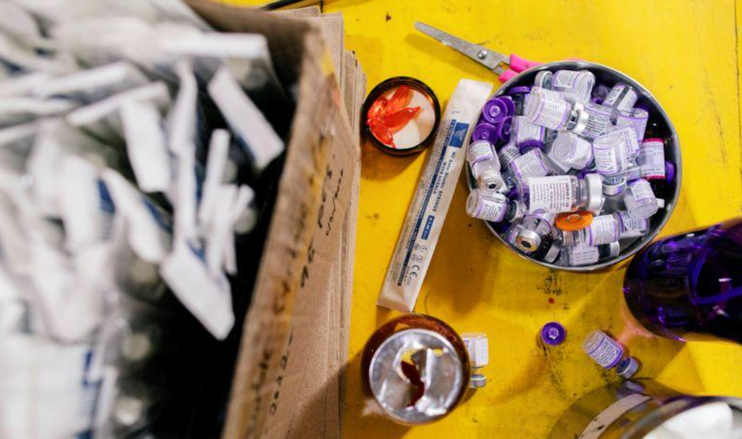 Vials of routine vaccines for child immunization are pictured with syringes at a local health center in Manila on Jan. 27, 2021.REUTERS