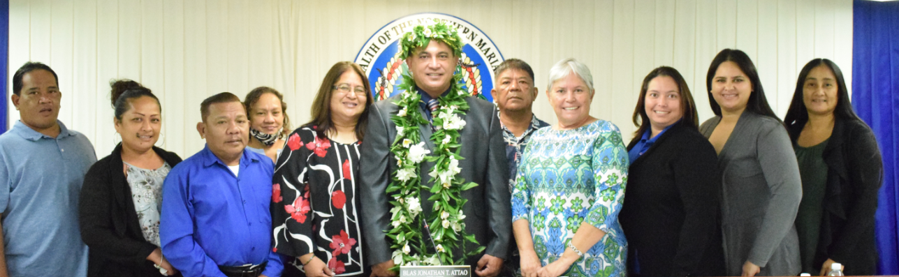 Rep. Joseph Flores with his family and staff.