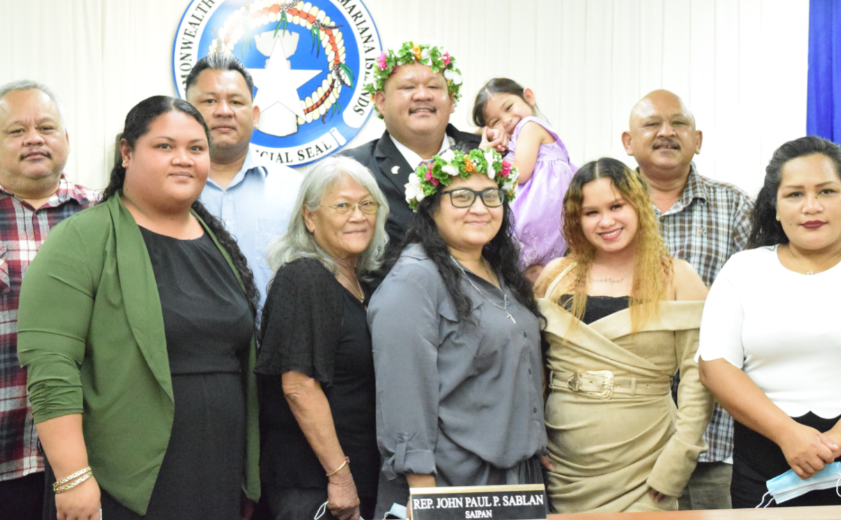 Rep. John Paul “Pacho” Sablan and his family.