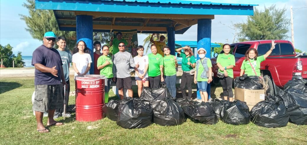 With the assistance of Max Aguon and Aikiki Alexander, the Saipan Marianas Lions Club members cleaned up the Garapan Fishing Base on Sunday.Contributed photo