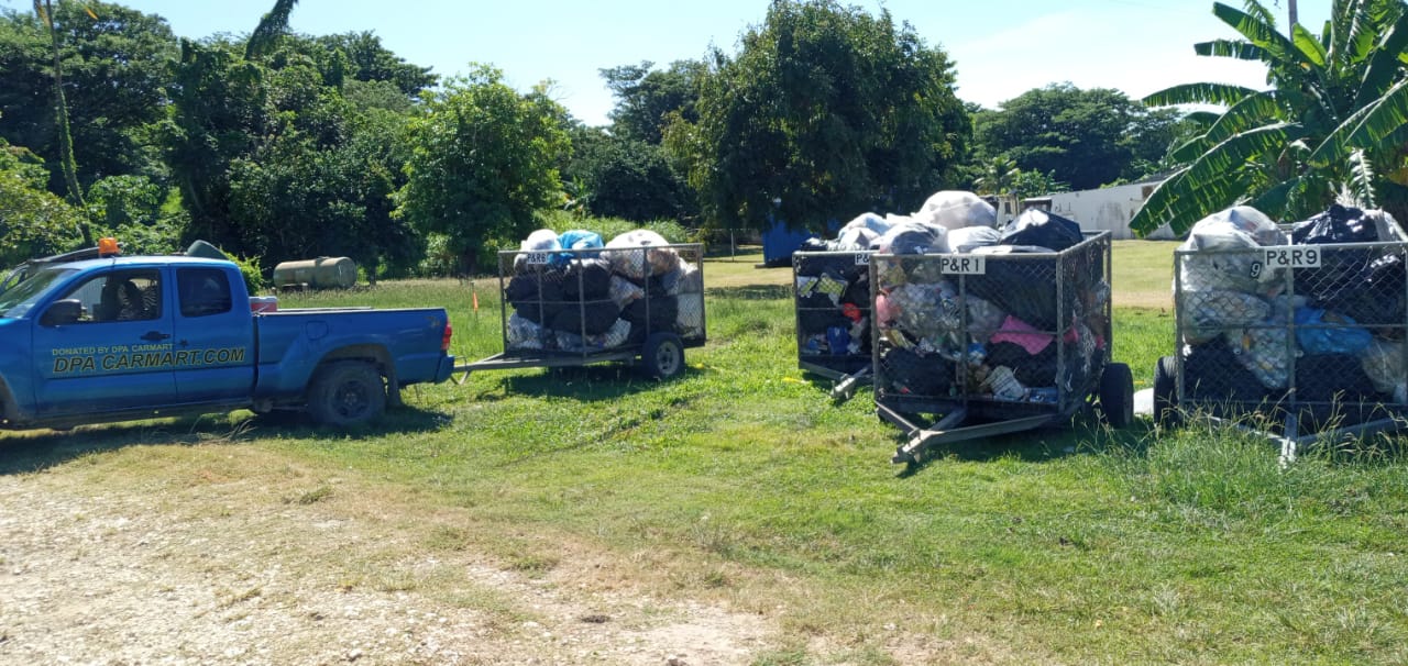 Community volunteer Max Aguon pulled four trailers full of trash he collected  on Sunday and Monday.Contributed photo