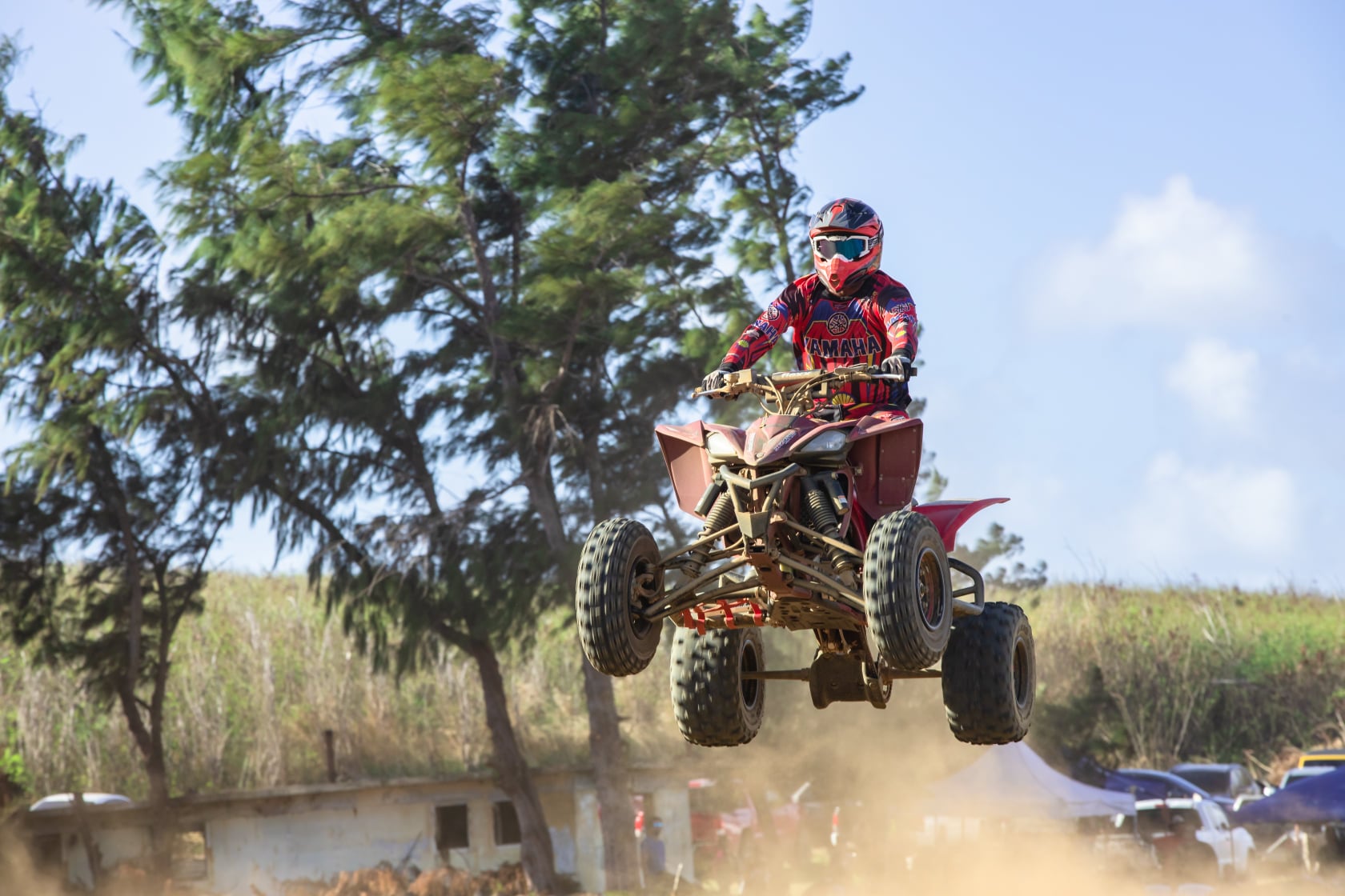 Christian Camacho gets air as he zips through the course during an MRA expert class race Sunday at the Cow Town track.Photo by Joseph Chin