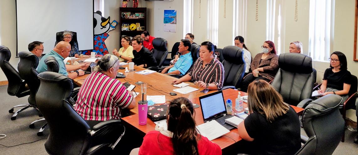 Marianas Visitors Authority chair Marian Aldan Pierce presides over a board meeting on Thursday.Photo by Bryan Manabat