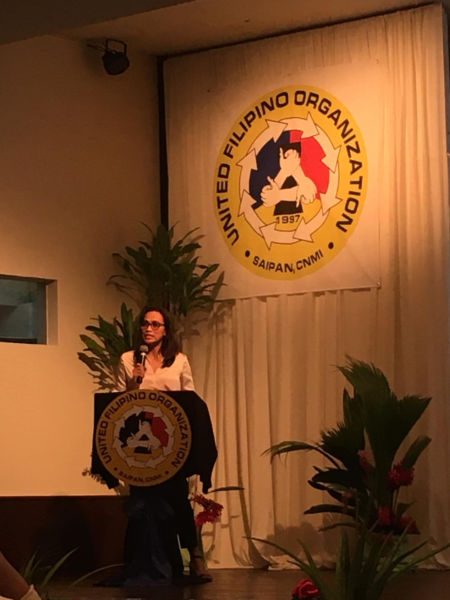 Renea Raho, Commonwealth Healthcare Corp. nursing director, was the United Filipino Organization’s guest speaker during UFO’s induction ceremony on Jan.9 at Fiesta Resort.Contributed photo