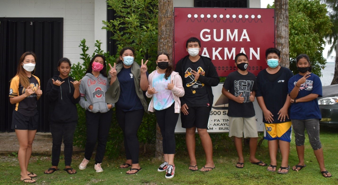 From left, Eun Young Ahn, Aries Wabol, Miumi Takahashi, Monique Mendiola, Alana Hayes,  Zachary Camacho, Michael Deleon Guerrero, Reineer Anciado and Athena Wabol representing Dandan Middle School at Project HOPE’s pilot run with 7th graders during Fall 2020.Contributed photo