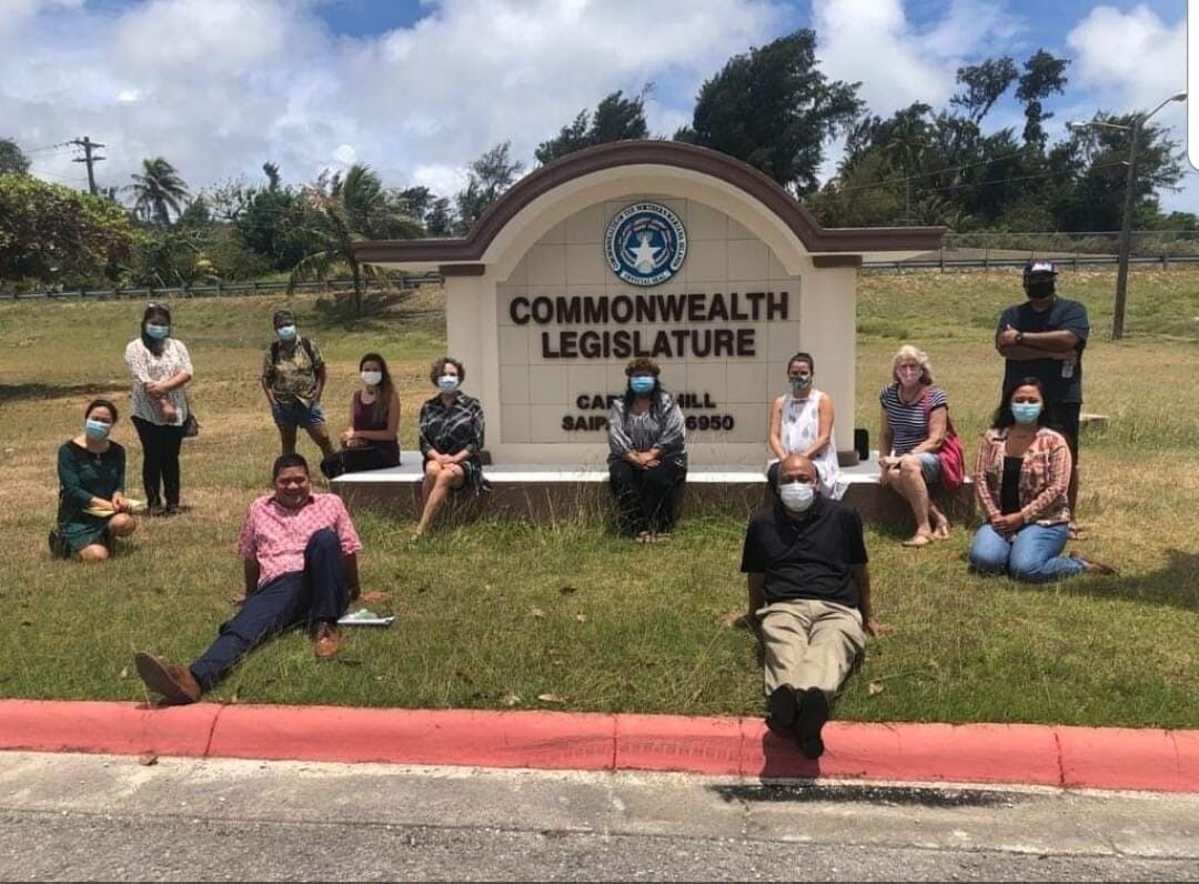 Members of Our Common Wealth 670 pose with members of the 21st Legislature following a House Committee on Federal and Foreign Affairs meeting in June 2020.OCW 670 photo