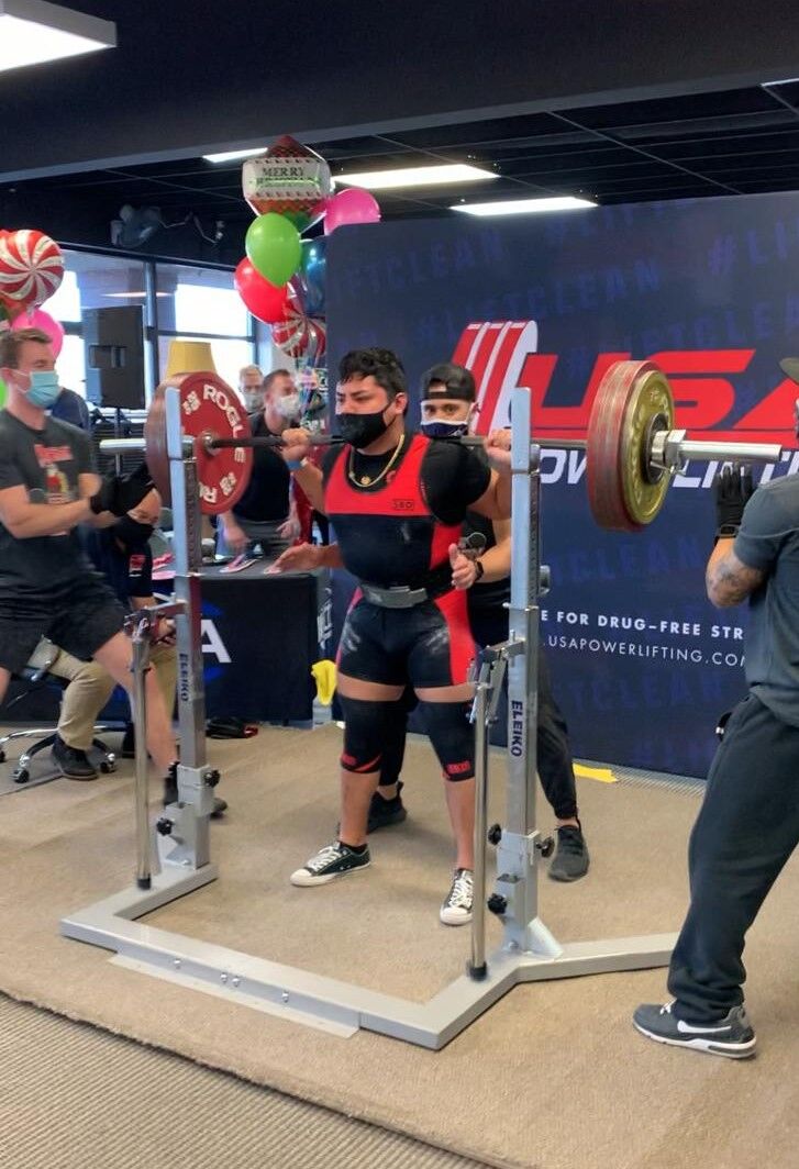 Roman Reyes preps for the lift during the 2020 USA Powerlifting Mecca’s Holiday Hoist event in Meridian, Idaho on Dec. 5, 2020.Contributed photo