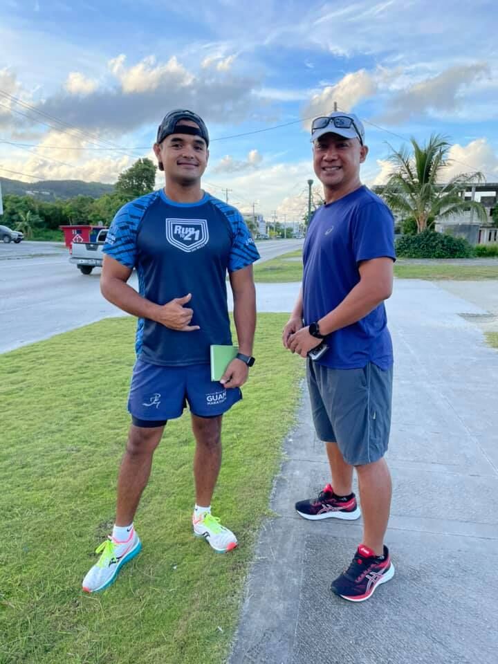 The Hafa Half Marathon Saipan coordinators Edward Dela Cruz Jr.  and Robin Sapong pose for a photo.Contributed photo