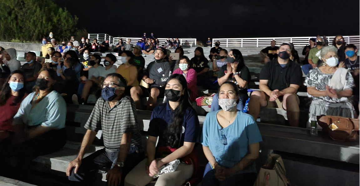 Family members of the island’s World War II survivors watch “We Drank Our Tears” at the American Memorial Park amphitheater on Thursday last week.Photo by Emmanuel T. Erediano