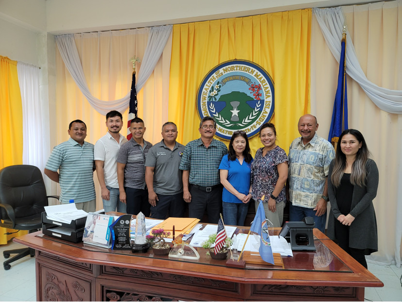 CCDF introduced the new System of Support initiative for potential and current License-Exempt Family, Friends, or Neighbors child care providers in Rota. In photo are the Vice Chairman of the 18th Rota Municipal Council Jonavan H. Lizama, CCDF Shakers Facilitator Kazu Saishu, DICE Pacific Professional Solutions Family Specialist Kevin Castro, DCCA Resident Director Dwayne L. Maratita, Rota Mayor Efraim M. Atalig, CCDF Accountant Roselle Teregeyo, CCDF Program Administrator Maribel Loste, DCCA Secretary Joseph P. Deleon Guerrero, and DICE Technical Assistance Specialist Erlaine Evangelista.DCCA-CCDF photo