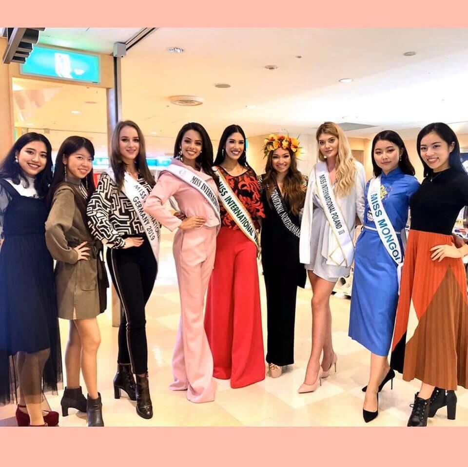 2019 Miss Marianas Shannon Sasamoto joins, center, fellow delegates from around the world at the 2019 Miss International Pageant in Tokyo, Japan.Stellar Marianas photo