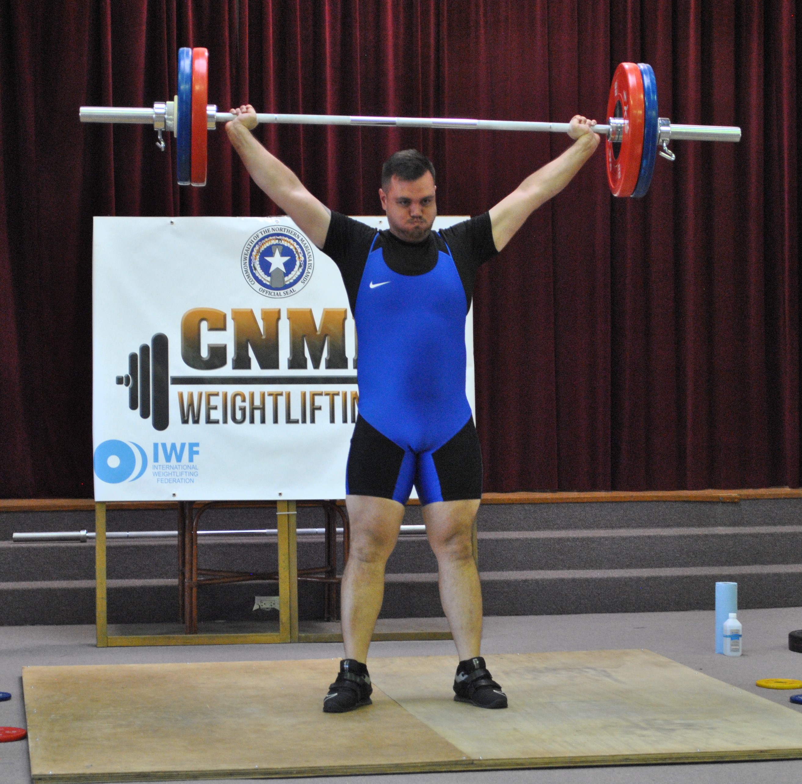 David Barnhouse successfully lifts 116kg in the snatch event of the 2nd Marianas Cup on Saturday at the multi-purpose center.Photo by James F. Sablan Jr.