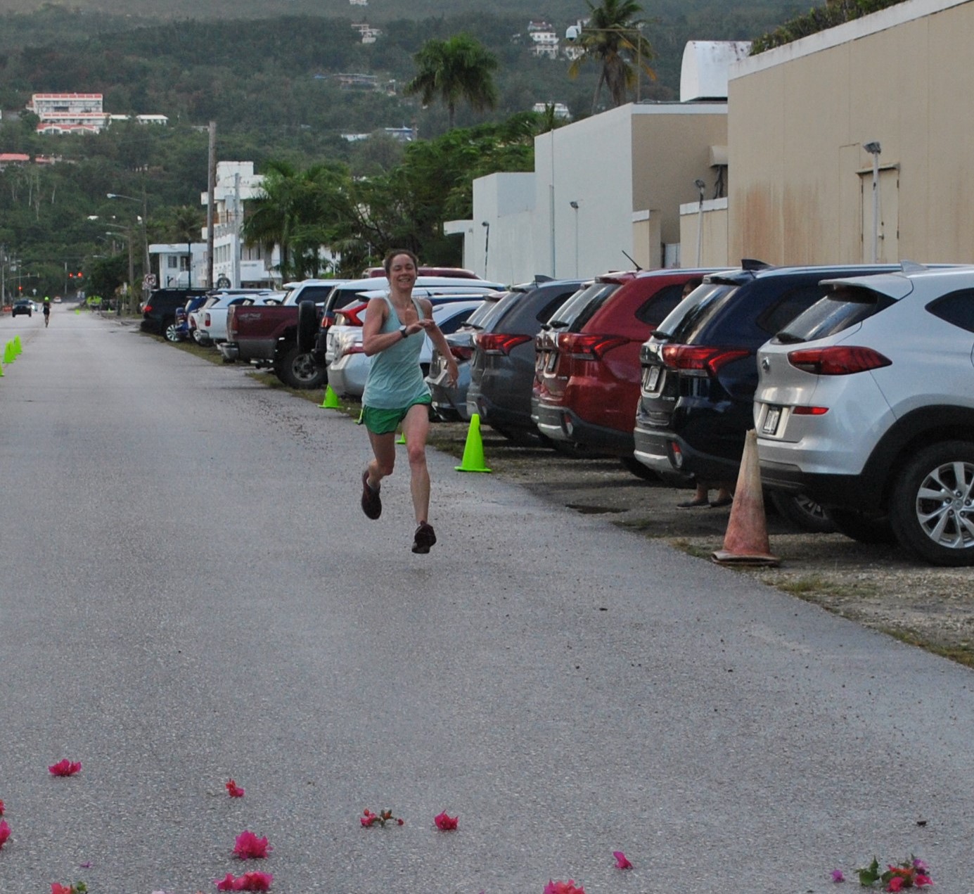 Lily Muldoon makes her way to the finish line of the NMI Women's Run Saturday at American Memorial Park.Photo by James F. Sablan Jr.