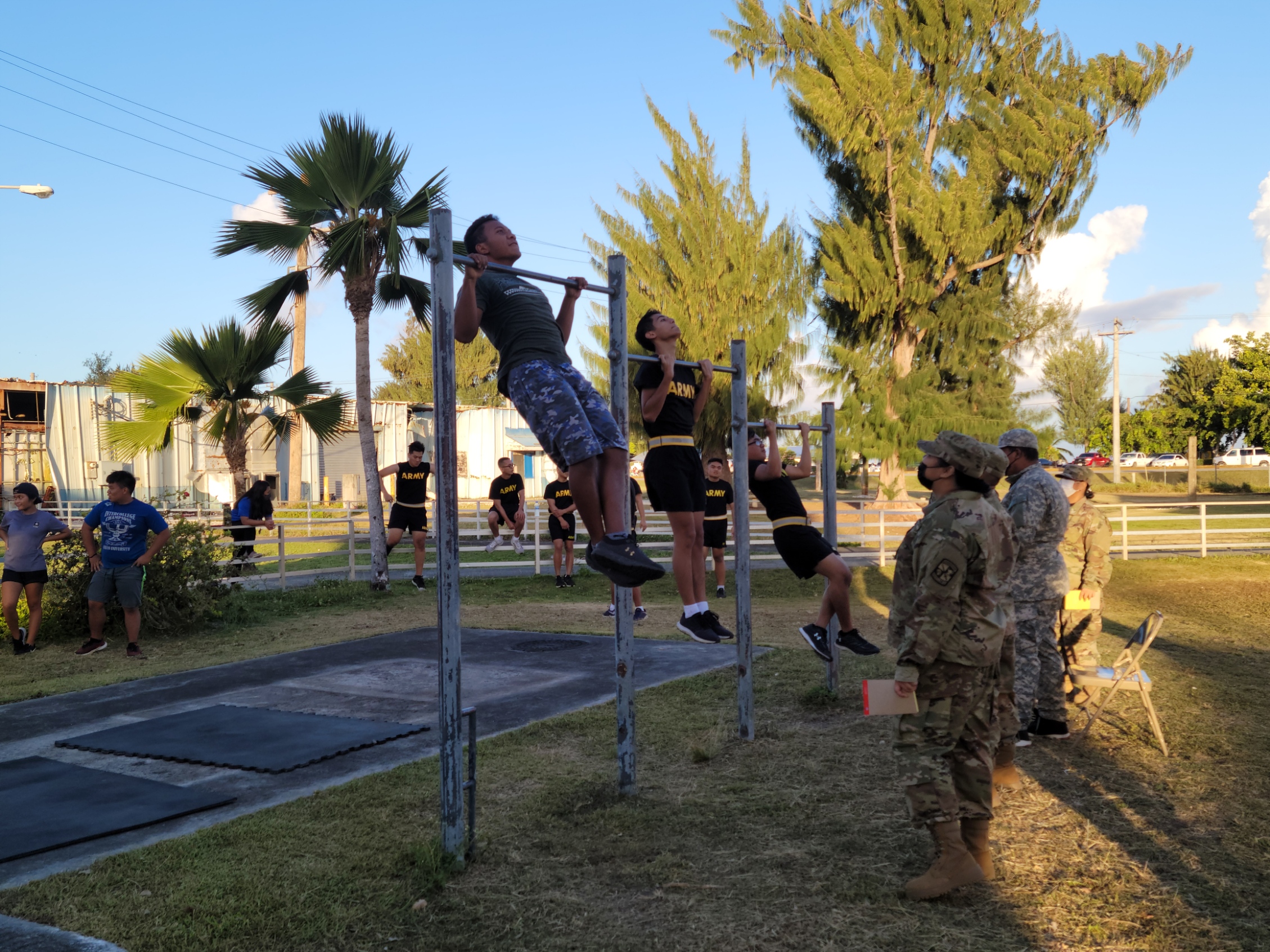 NMC SROTC and MHS JROTC cadets execute the pull-up challenge.Photo by K-Andrea Evarose S. Limol