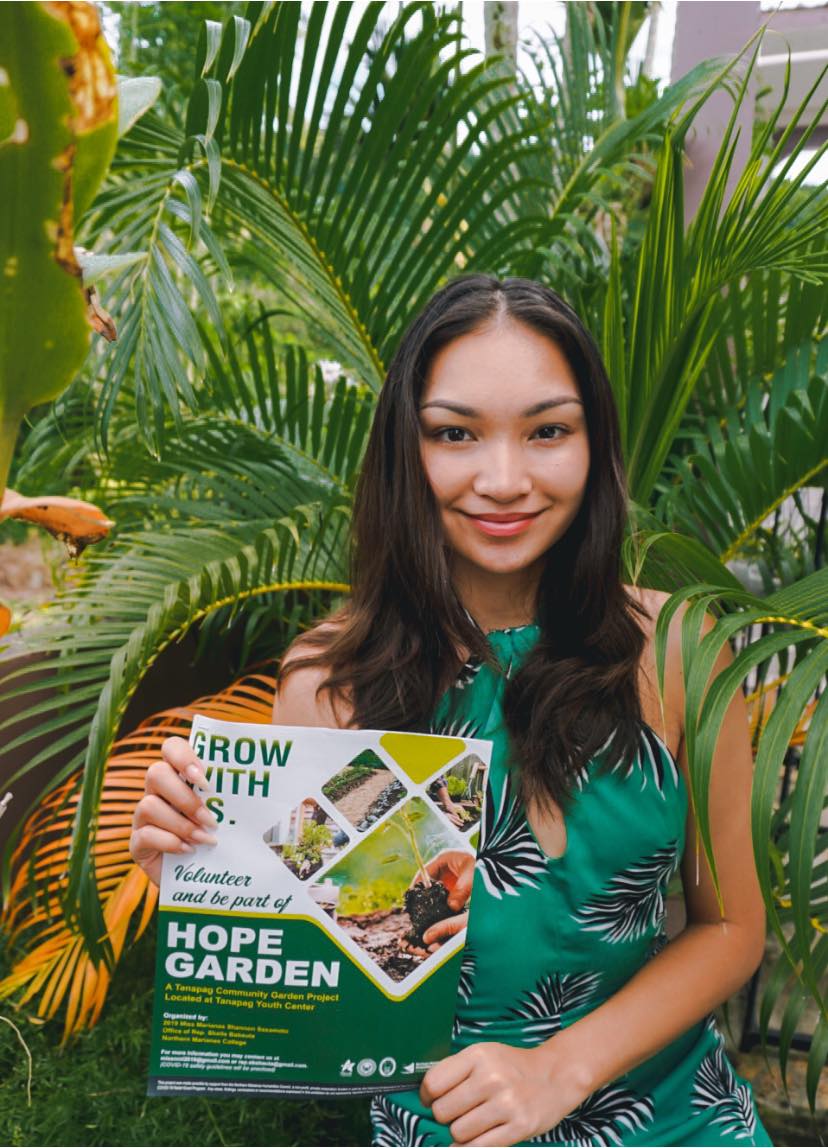 2019 Miss Marianas Shannon Sasamoto promotes one of her projects the Hope Garden at the Tanapag Youth Center aimed to encourage sustainable community gardening in partnership with Rep. Sheila Babauta and the NMI Humanities Council.Stellar Marianas photo