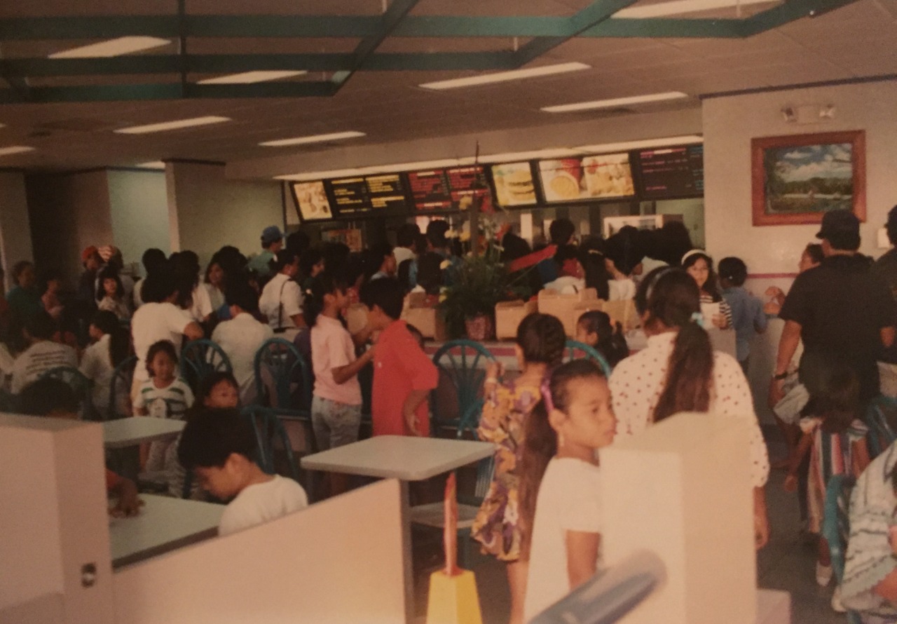 Children were among McDonald's first customers when it opened on Middle Road in Chalan Laulau on March 18, 1993.Contributed photo