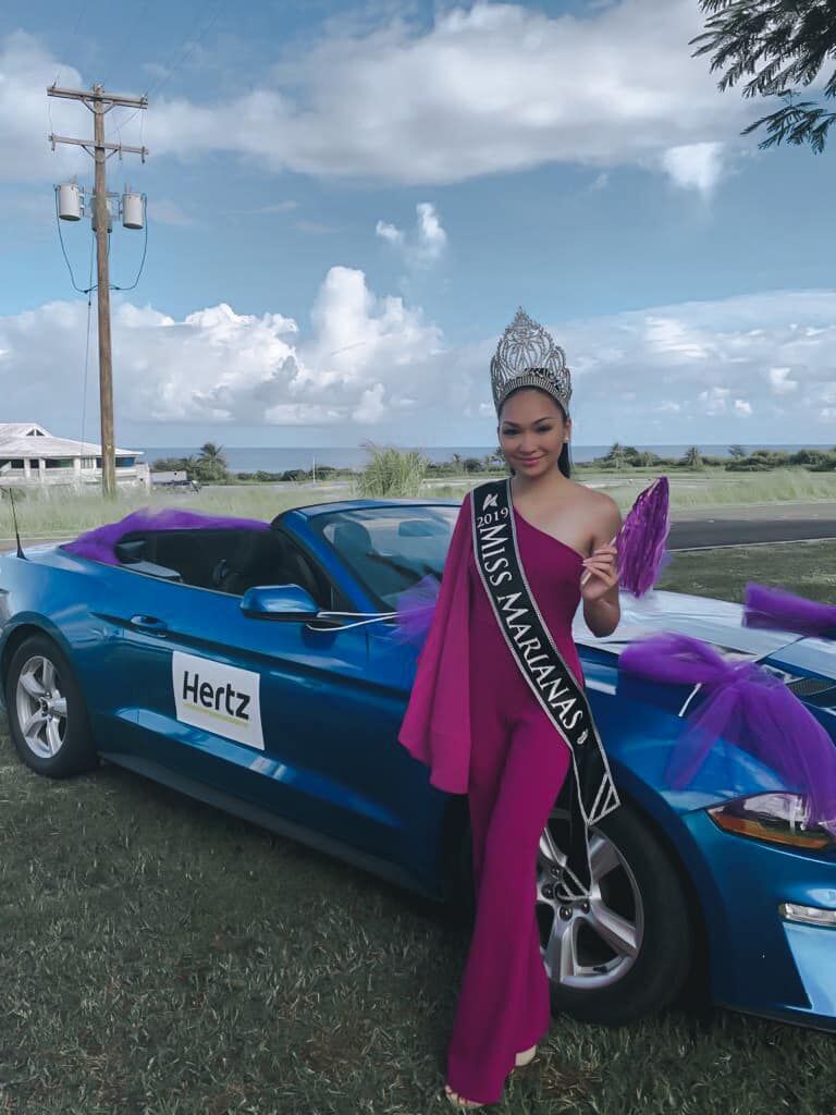 2019 Miss Marianas Shannon Sasamoto prepares to join the motorcade hosted by @endviolencenmi and Triple J Motors during Domestic Violence Awareness Month.Stellar Marianas photo