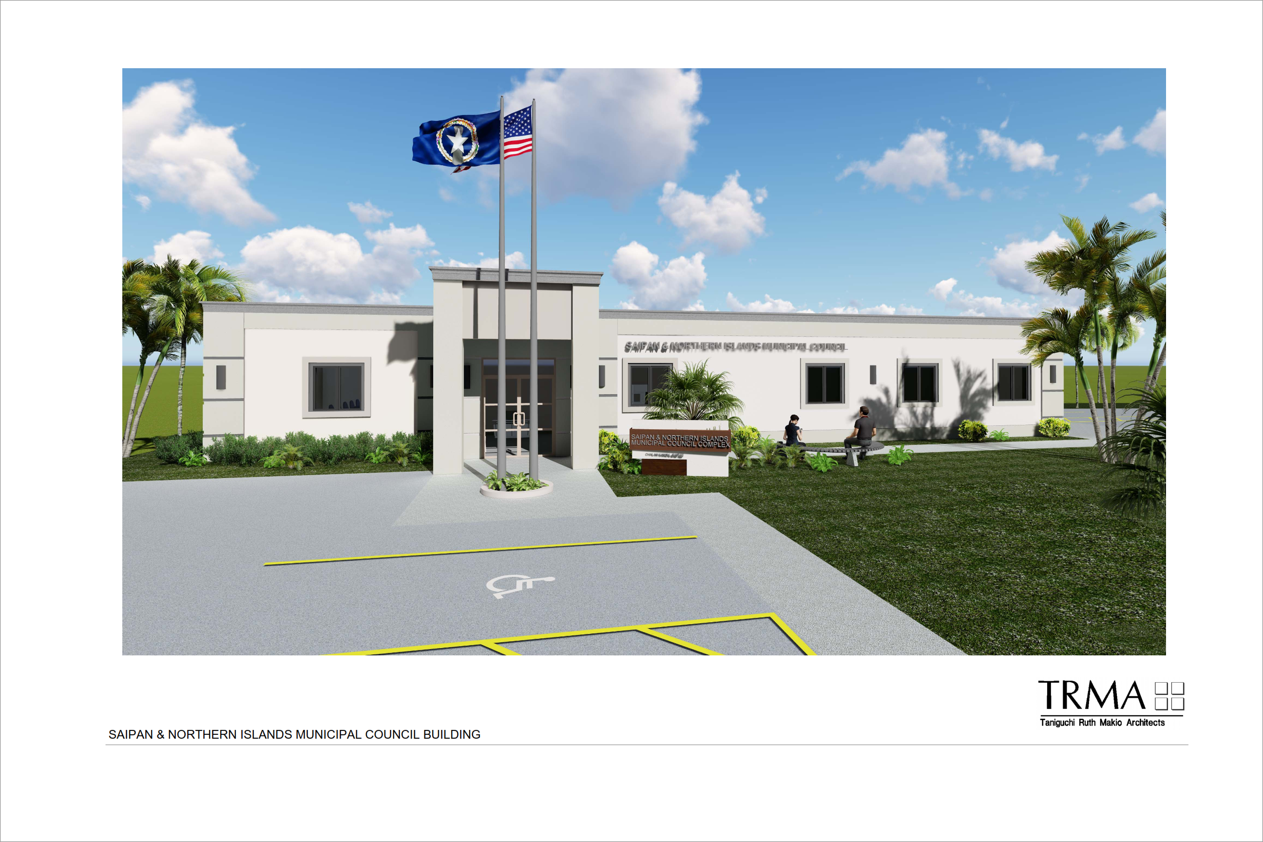 An artist’s rendition of the new municipal council building in Chalan Kanoa.Contributed photo