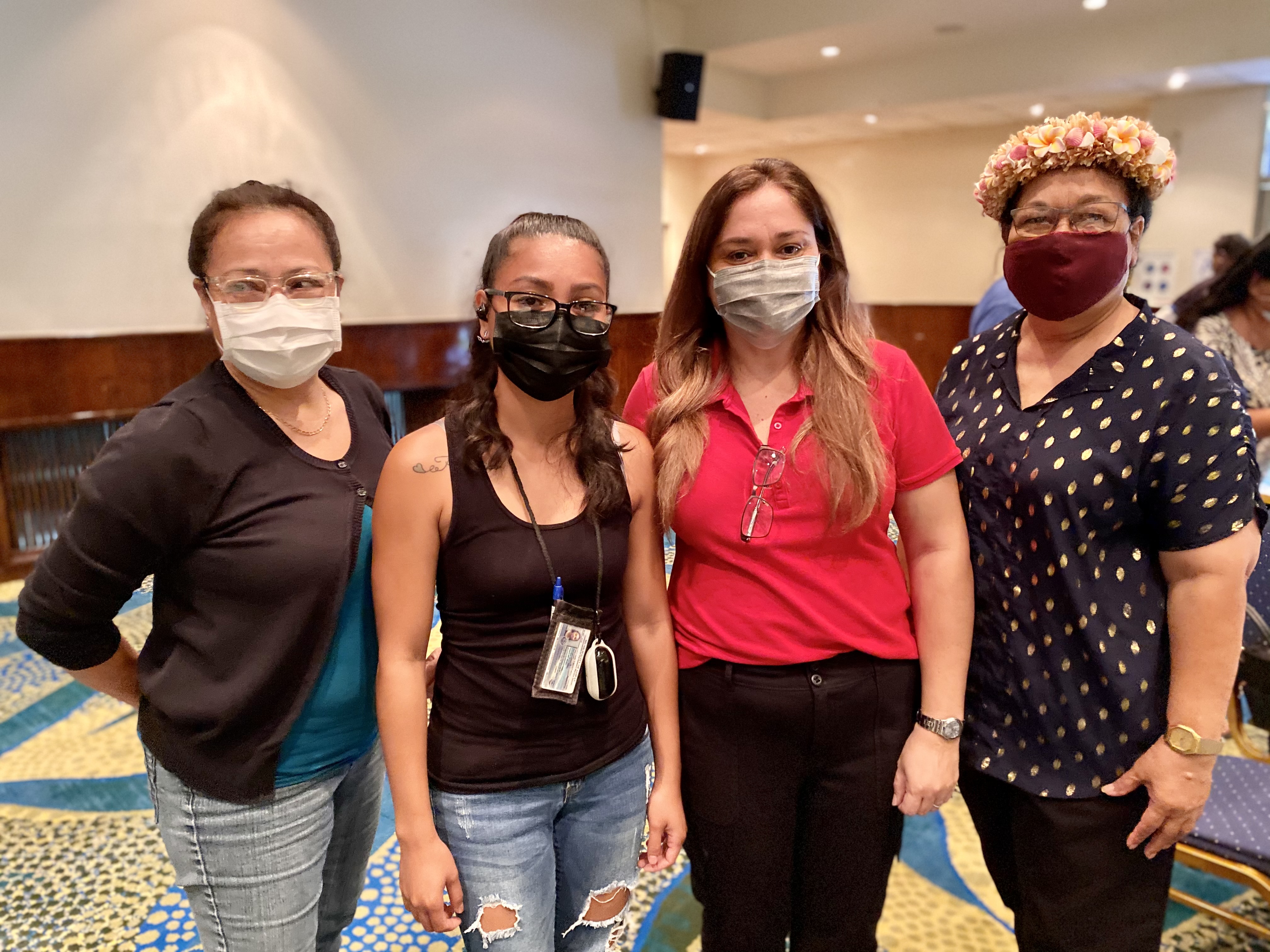 Special Education Program Central Office: Natalie Suda, Esther Tilipao, Lorie Baulechong, and Director Donna Flores.