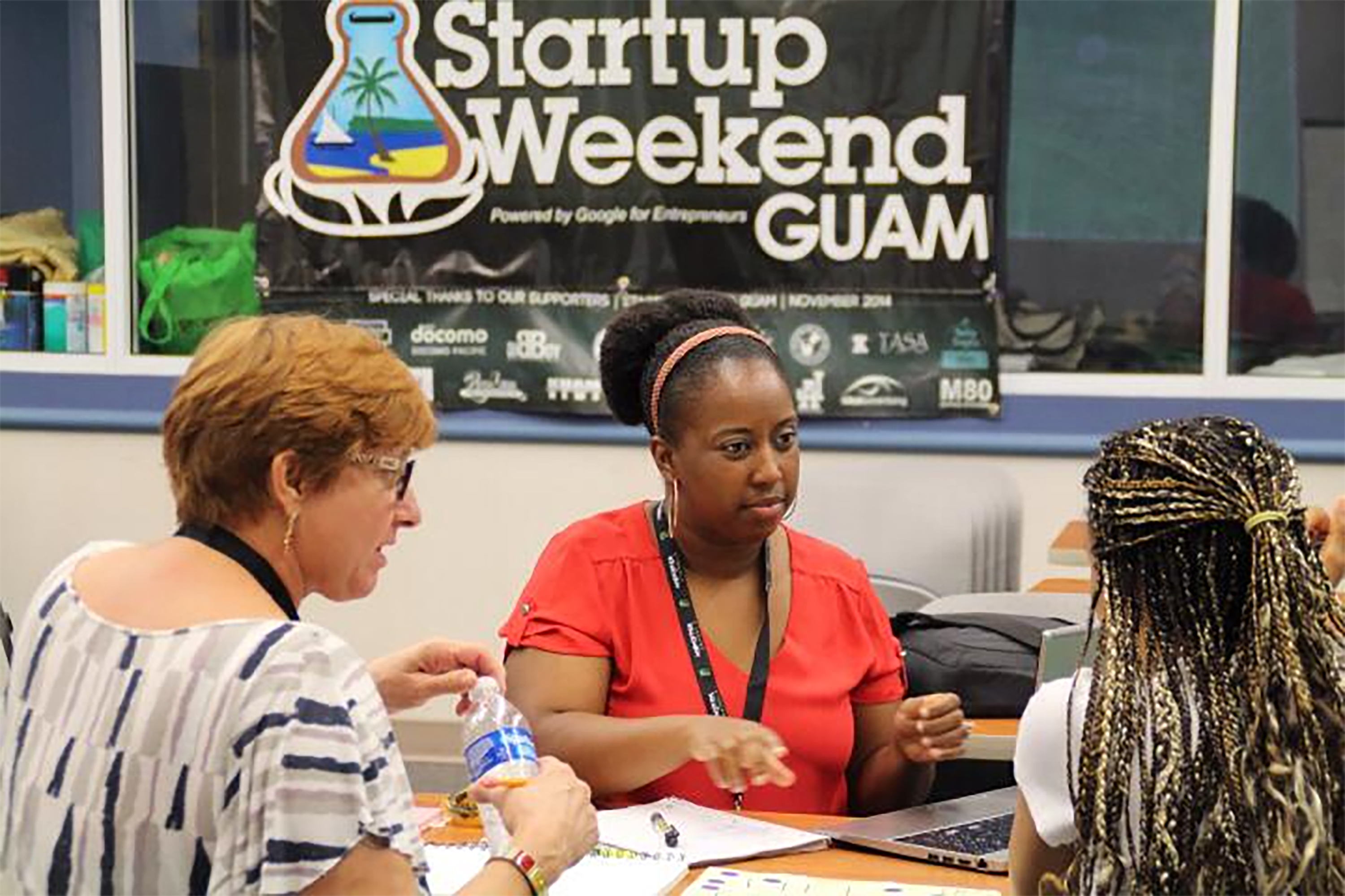 A team collaborates on their business pitch at Startup Weekend Guam in 2018.Photo courtesy of University of Guam