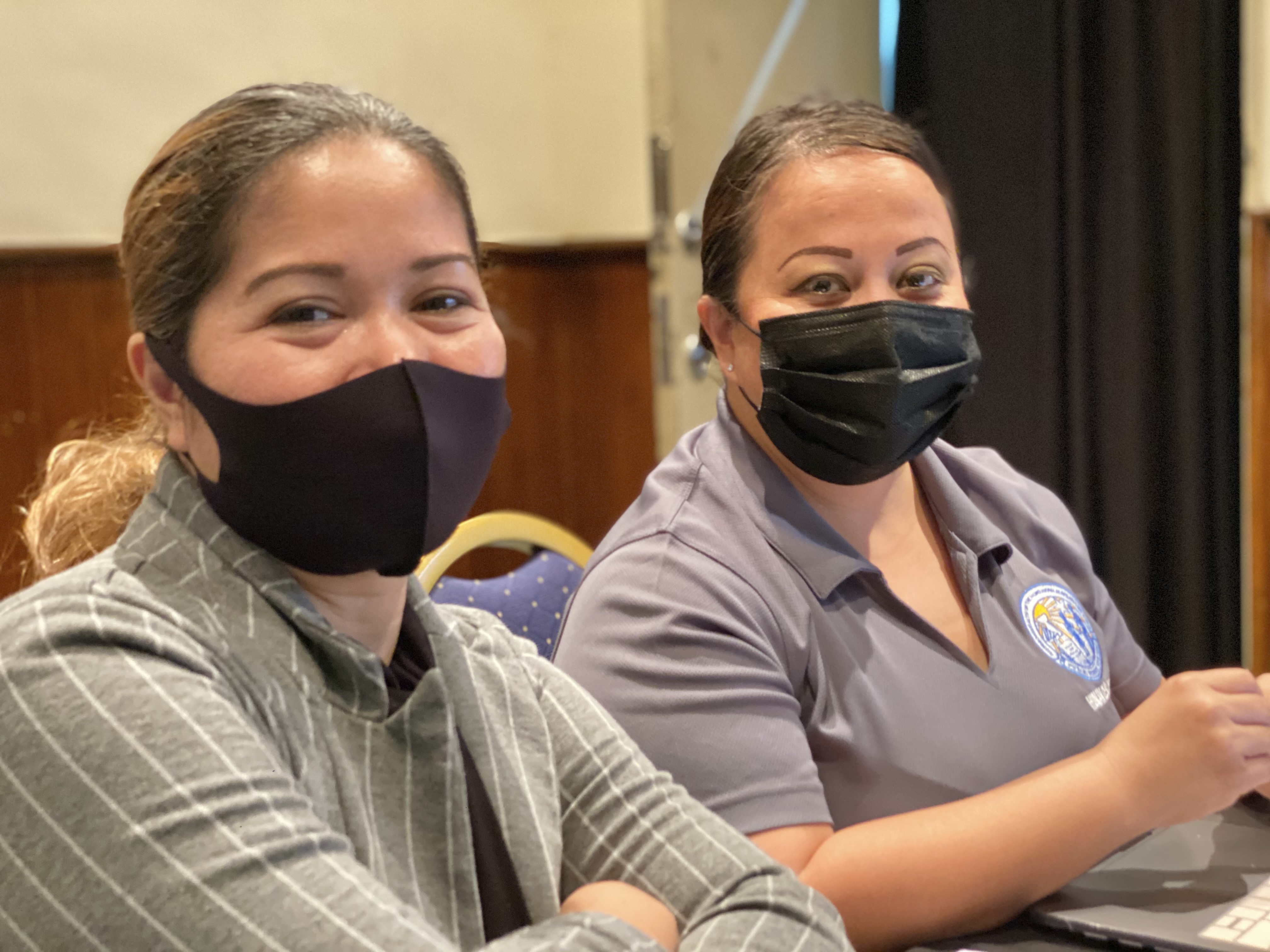 PSS Finance and Budget Director Arlene Lizama and Human Resources Office Director Lucretia Deleon Guerrero.