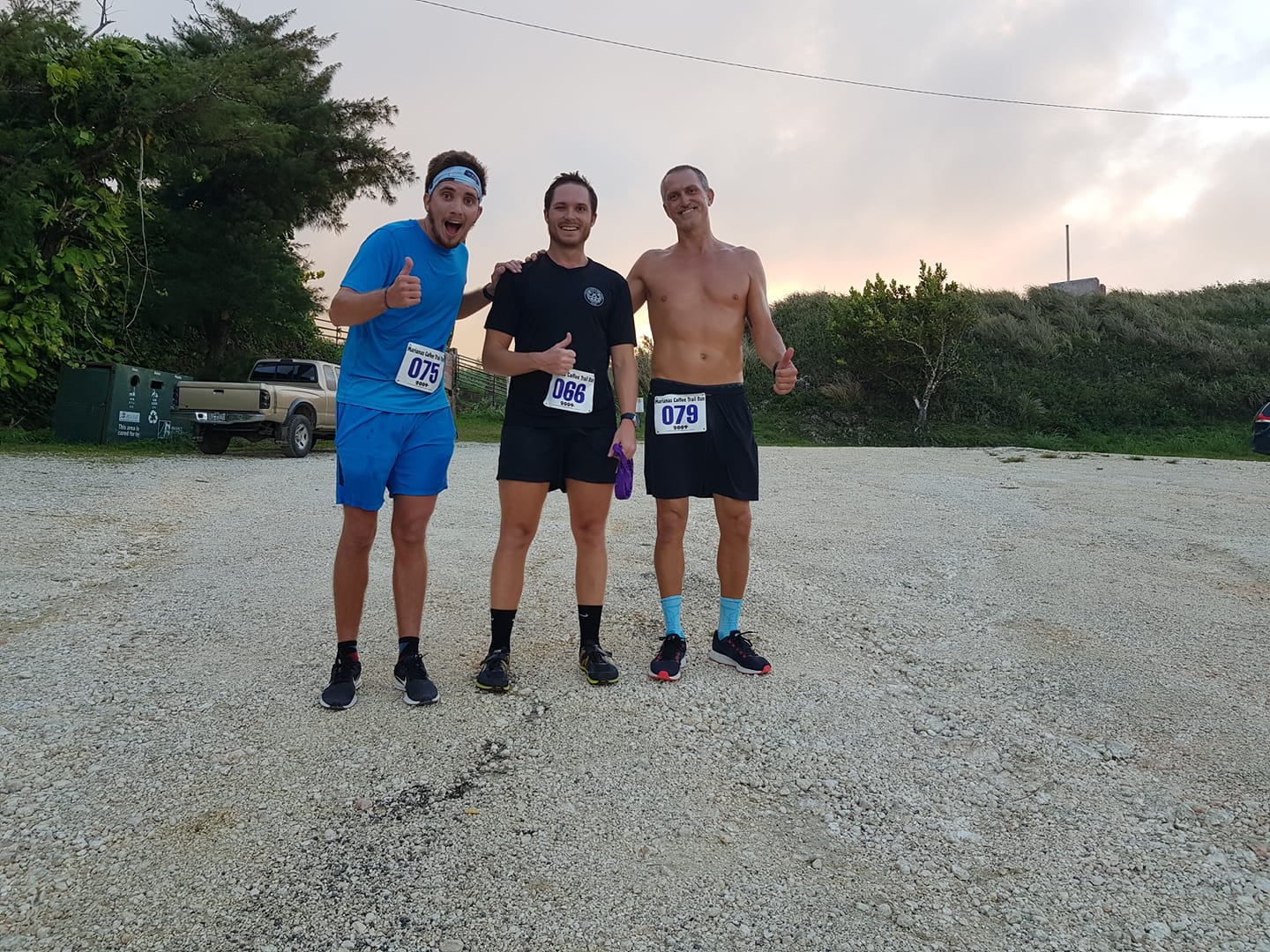 Matt Murphy, Marshall Hoskins and Leith Poole pose for a photo after completing the Tapochao race.Contributed photo