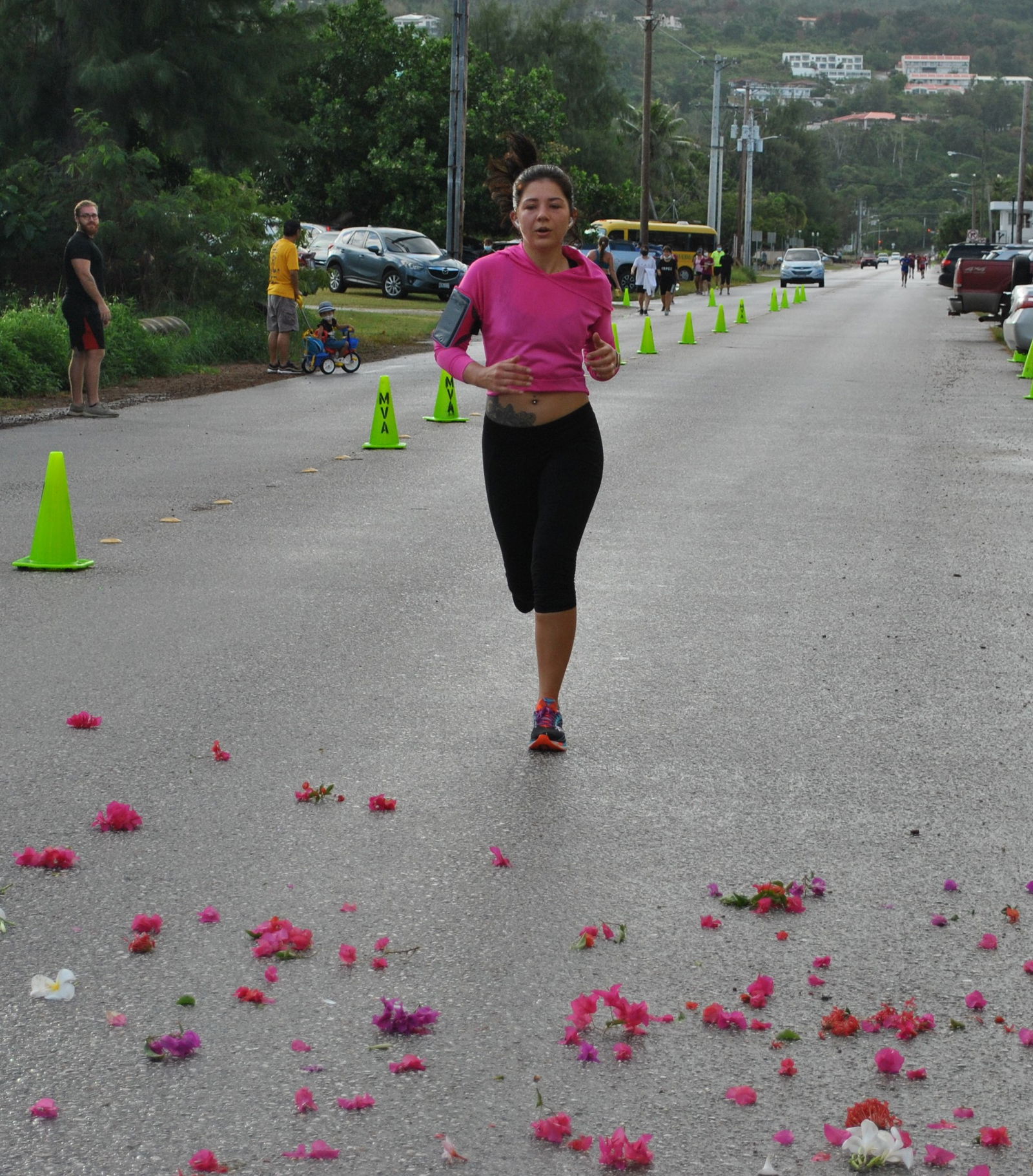 Anastasia Dela Cruz approaches the finish line.