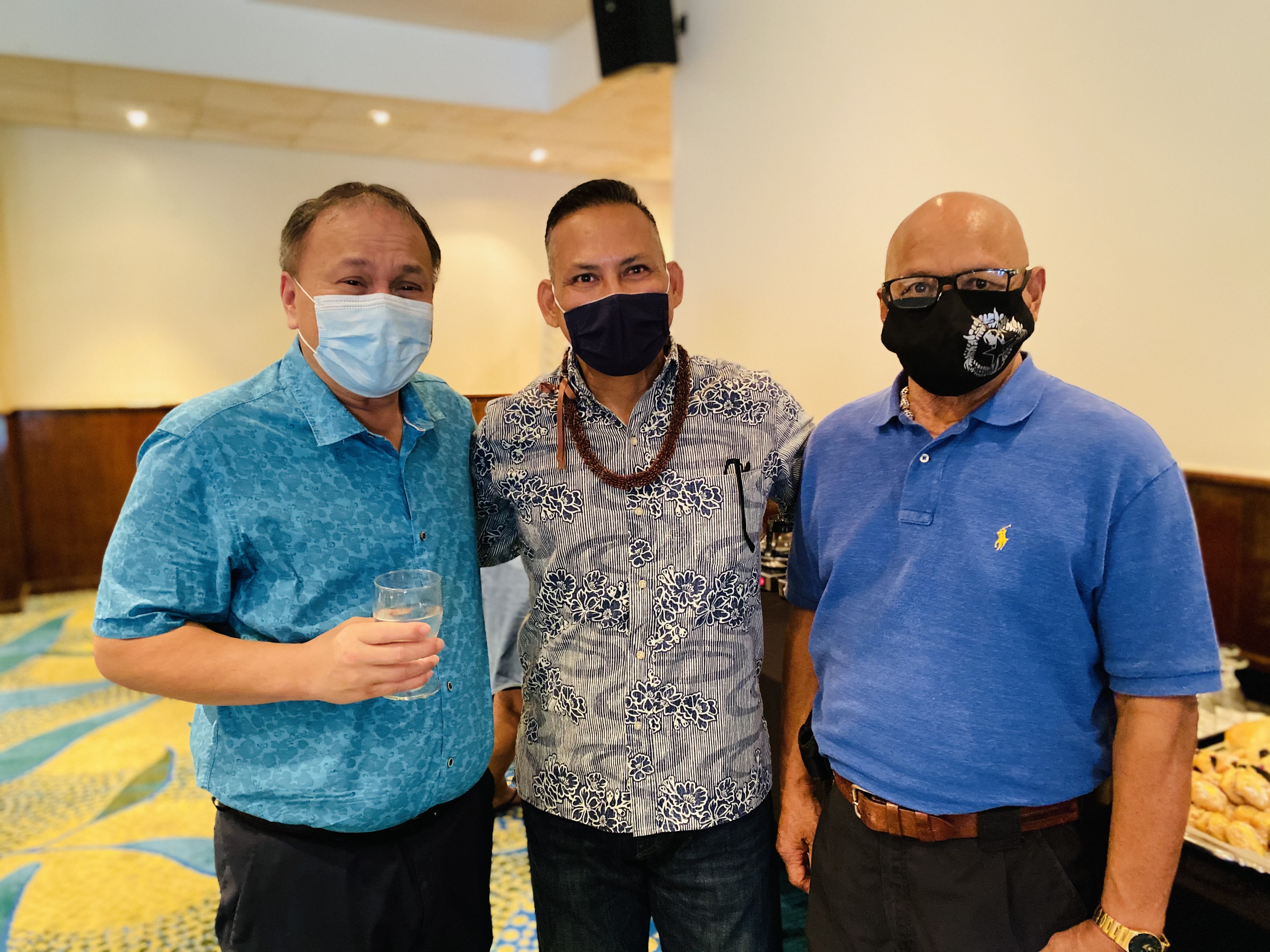 BOE Chairman Andrew L. Orsini, Chamorro, Carolinian and Heritage Studies Program Director Jonas Barcinas, and Vice Chairman Herman Atalig. Barcinas was the master of ceremonies during the PSS Administrative Professionals Day celebration last week.