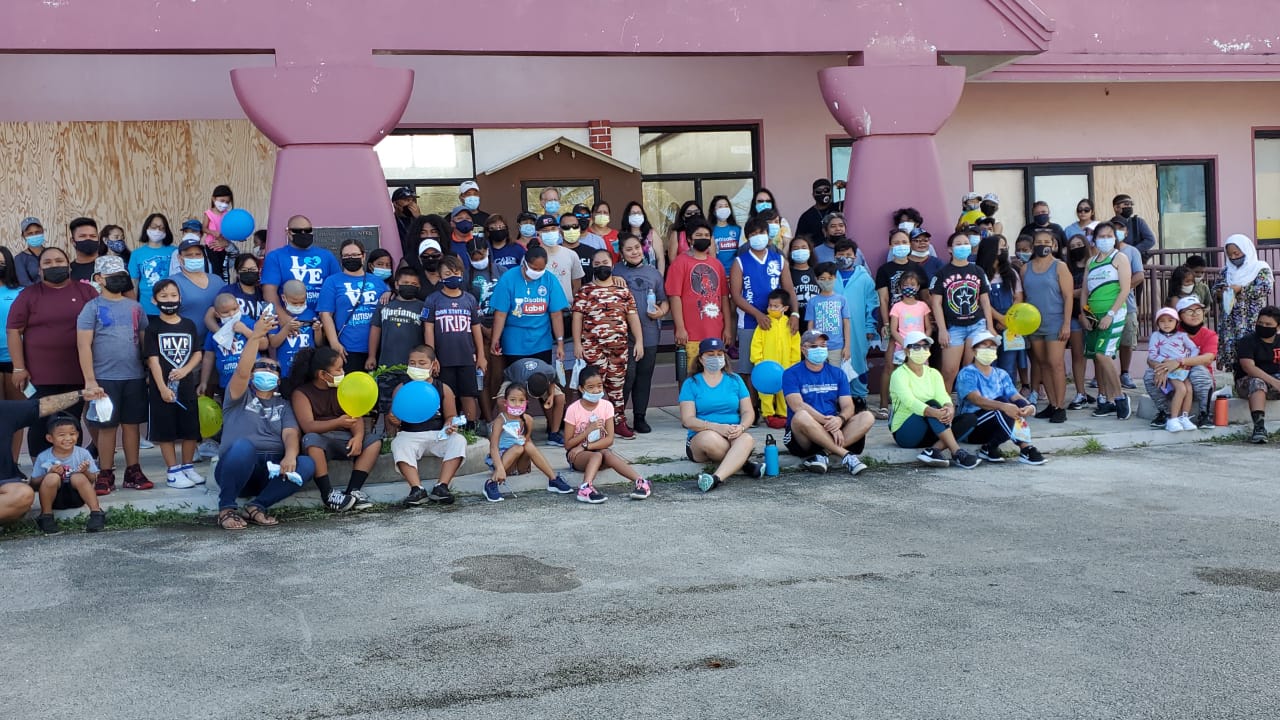 Members of Tinian community gather to support the annual Autism Awareness & Acceptance Walk.
