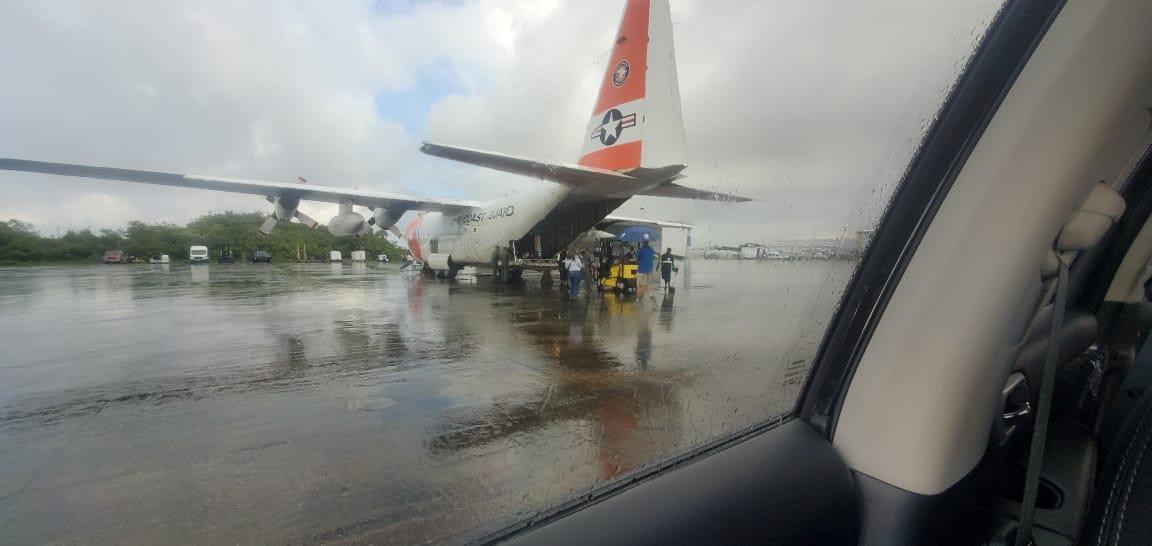 A U.S. military plane is filled with luggage several hours prior to repatriating FSM citizens entry onto the aircraft.FSMIS photo